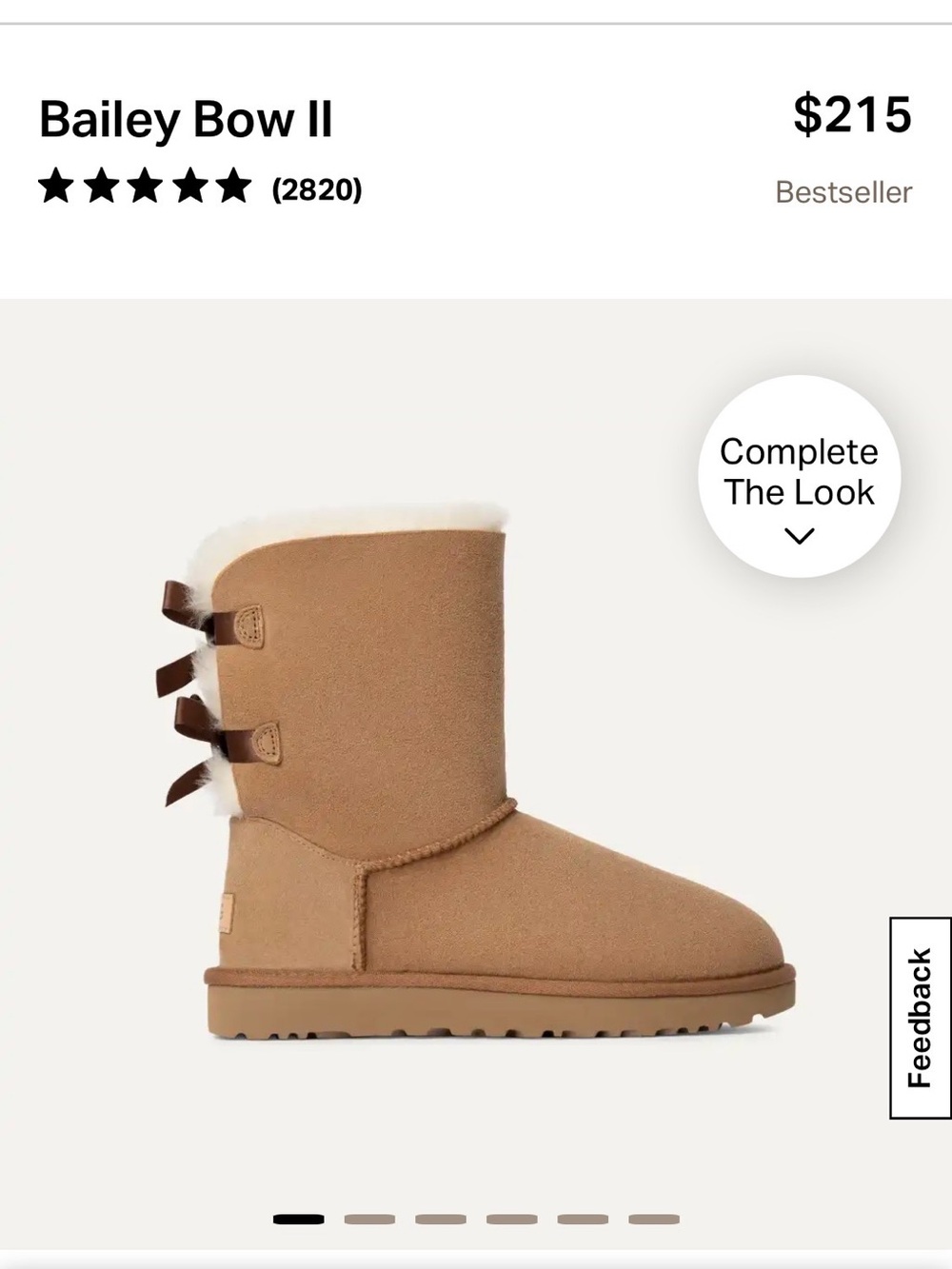 UGG Bailey Bow II Chestnut Boot BNWT!  W size 12